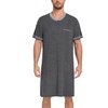 image:imageSWOMOG Mens Nightshirt Short Sleeve Nightgown Sleepwear Soft Loose Loungewear Lightweight Nightwear Comfy Sleep ShirtDeep Gray