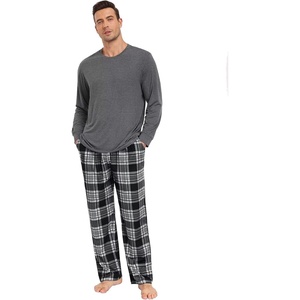 image:imageSWOMOG Mens Pajama Pants Soft Sleepwear Pant Lounge Pj Bottoms with Drawstring amp Button Fly amp PocketsGrey