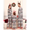 image:imageSWOMOG Family Christmas Matching Pajamas Sets Soft Couple PJS Xmas Long Sleeve Womens Mens Sleepwear Holiday Lounge SetsBrown Elk