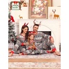 image:imageSWOMOG Family Christmas Matching Pajamas Sets Soft Couple PJS Xmas Long Sleeve Womens Mens Sleepwear Holiday Lounge SetsBrown Elk