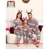 image:imageSWOMOG Family Christmas Matching Pajamas Sets Soft Couple PJS Xmas Long Sleeve Womens Mens Sleepwear Holiday Lounge SetsBrown Elk