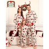 image:imageSWOMOG Family Christmas Matching Pajamas Sets Soft Couple PJS Xmas Long Sleeve Womens Mens Sleepwear Holiday Lounge SetsRed Elk