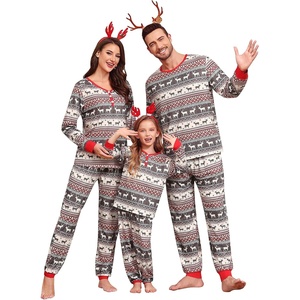 image:imageSWOMOG Family Christmas Matching Pajamas Sets Soft Couple PJS Xmas Long Sleeve Womens Mens Sleepwear Holiday Lounge SetsBrown Elk