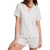 image:imageSWOMOG 100 Cotton Pajamas for Women Cute Floral 2 Piece Button Down Sleepwear Set with ShortsBlue Stripe Floral