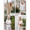 image:imageSWOMOG 100 Cotton Pajamas for Women Cute Floral 2 Piece Button Down Sleepwear Set with ShortsBlue Stripe Floral