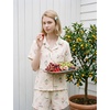 image:imageSWOMOG 100 Cotton Pajamas for Women Cute Floral 2 Piece Button Down Sleepwear Set with ShortsCream Tulip Floral