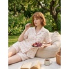 image:imageSWOMOG 100 Cotton Pajamas for Women Cute Floral 2 Piece Button Down Sleepwear Set with ShortsPink Rose Floral