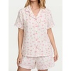 image:imageSWOMOG 100 Cotton Pajamas for Women Cute Floral 2 Piece Button Down Sleepwear Set with ShortsPink Rose Floral