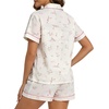 image:imageSWOMOG 100 Cotton Pajamas for Women Cute Floral 2 Piece Button Down Sleepwear Set with ShortsWhite Bow Floral