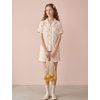 image:imageSWOMOG 100 Cotton Pajamas for Women Cute Floral 2 Piece Button Down Sleepwear Set with ShortsWhite Bow Floral