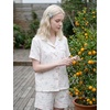 image:imageSWOMOG 100 Cotton Pajamas for Women Cute Floral 2 Piece Button Down Sleepwear Set with ShortsWhite Bow Floral