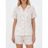 image:imageSWOMOG 100 Cotton Pajamas for Women Cute Floral 2 Piece Button Down Sleepwear Set with ShortsWhite Bow Floral