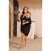 image:imageSWOMOG Plus Size Swimsuit Cover Up Women Chiffon Kimono Bikini Coverups Cardigan Open Front Summer Beachwear SwimwearBlack