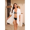 image:imageSWOMOG Plus Size Swimsuit Cover Up Women Chiffon Kimono Bikini Coverups Cardigan Open Front Summer Beachwear SwimwearWhite