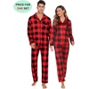 image:imageSWOMOG Family Christmas Pajamas Set Women amp Men Long Sleeve Sleepwear Party Pj Sets ButtonDown Loungewear Set Men Big Red With Black Grid XLarge