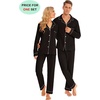 image:imageSWOMOG Family Christmas Pajamas Set Women amp Men Long Sleeve Sleepwear Party Pj Sets ButtonDown Loungewear Set Men Black Small