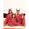 image:imageSWOMOG Family Christmas Pajamas Set Women amp Men Long Sleeve Sleepwear Party Pj Sets ButtonDown Loungewear Set Red Christmas Deer 140
