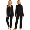 image:imageSWOMOG Family Christmas Pajamas Set Women amp Men Long Sleeve Sleepwear Party Pj Sets ButtonDown Loungewear Set Women Black XLarge