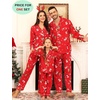 image:imageSWOMOG Family Christmas Pajamas Set Women amp Men Long Sleeve Sleepwear Party Pj Sets ButtonDown Loungewear Set Women Red Christmas Pattern Small