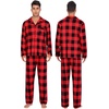 image:imageSWOMOG Family Christmas Pajamas Set Women amp Men amp Kids Long Sleeve Pj Set Party Sleepwear ButtonDown Loungewear Set Men Big Red With Black Grid Medium
