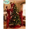image:imageSWOMOG Family Christmas Pajamas Set Women amp Men amp Kids Long Sleeve Pj Set Party Sleepwear ButtonDown Loungewear Set Women Red With Black Grid Small