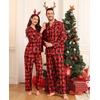 image:imageSWOMOG Matching Family Christmas Pajamas Set Long Sleeve Festival Party Pj Set ButtonDown Sleepwear Soft NightwearRed Christmas Print