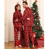 image:imageSWOMOG Matching Family Christmas Pajamas Set Long Sleeve Festival Party Pj Set ButtonDown Sleepwear Soft NightwearRed Christmas Print