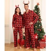 image:imageSWOMOG Matching Family Christmas Pajamas Set Long Sleeve Festival Party Pj Set ButtonDown Sleepwear Soft NightwearRed Christmas Print