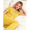 image:imageSWOMOG Women Pajama Sets TwoPiece Nightwear Short Sleeve Sleepwear Button Down Pj Lounge Sets with Long PantsPale Yellow