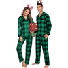 image:imageSWOMOG Family Christmas Pajamas Set Women amp Men Long Sleeve Sleepwear Party Pj Sets ButtonDown Loungewear Set Men Big Green With Black Grid XLarge