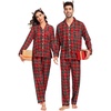 image:imageSWOMOG Family Christmas Pajamas Set Women amp Men Long Sleeve Sleepwear Party Pj Sets ButtonDown Loungewear Set Men Red Green Grid XLarge