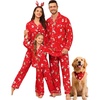 image:imageSWOMOG Family Christmas Pajamas Set Women amp Men Long Sleeve Sleepwear Party Pj Sets ButtonDown Loungewear Set Red Christmas Pattern 140