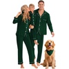 image:imageSWOMOG Family Christmas Pajamas Set Women amp Men Long Sleeve Sleepwear Party Pj Sets ButtonDown Loungewear Set Women Green Small