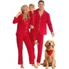 image:imageSWOMOG Family Christmas Pajamas Set Women amp Men amp Kids Long Sleeve Pj Set Party Sleepwear ButtonDown Loungewear Set Women Red XXLarge