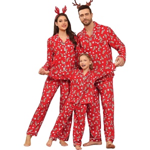 image:imageSWOMOG Family Christmas Pajamas Set Women amp Men Long Sleeve Sleepwear Party Pj Sets ButtonDown Loungewear Set Men Red Christmas Deer Medium
