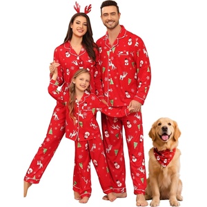 image:imageSWOMOG Family Christmas Pajamas Set Women amp Men Long Sleeve Sleepwear Party Pj Sets ButtonDown Loungewear Set Men Red Christmas Pattern Medium
