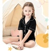 image:imageSWOMOG Unisex Girls Boys Soft Pajamas Set ButtonDown PJs Short Sleeve Sleepwear Toddler Cute Lounge Sets Black