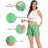 image:imageSWOMOG Womens Boxer Shorts Cotton Pajamas Ruffle Gingham Shorts Summer Casual Lounge Sleep Bottoms Pockets 2026 TrendyGreen White Plaid