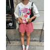 image:imageSWOMOG Womens Boxer Shorts Cotton Pajamas Ruffle Gingham Shorts Summer Casual Lounge Sleep Bottoms Pockets 2026 TrendyRed White Plaid