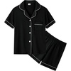 image:imageSWOMOG Unisex Girls Boys Soft Pajamas Set ButtonDown PJs Short Sleeve Sleepwear Toddler Cute Lounge Sets Black