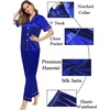 image:imageSWOMOG Couples Pajamas Sets Women amp Men Satin Short Sleeve Sleepwear Button Down Loungewear Pjs Sets with Long PantsBlue