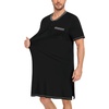 image:imageSWOMOG Mens Nightshirt Modal Short Sleeve Nightgown Henley Night Shirts Sleepwear Big amp Tall NightwearBlack