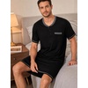 image:imageSWOMOG Mens Nightshirt Modal Short Sleeve Nightgown Henley Night Shirts Sleepwear Big amp Tall NightwearBlack
