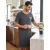 image:imageSWOMOG Mens Nightshirt Modal Short Sleeve Nightgown Henley Night Shirts Sleepwear Big amp Tall NightwearDark Grey
