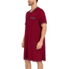 image:imageSWOMOG Mens Nightshirt Modal Short Sleeve Nightgown Henley Night Shirts Sleepwear Big amp Tall NightwearDeep Wine Red