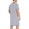 image:imageSWOMOG Mens Nightshirt Modal Short Sleeve Nightgown Henley Night Shirts Sleepwear Big amp Tall NightwearGrey