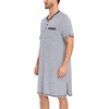 image:imageSWOMOG Mens Nightshirt Modal Short Sleeve Nightgown Henley Night Shirts Sleepwear Big amp Tall NightwearGrey