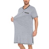 image:imageSWOMOG Mens Nightshirt Modal Short Sleeve Nightgown Henley Night Shirts Sleepwear Big amp Tall NightwearGrey