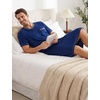 image:imageSWOMOG Mens Nightshirt Modal Short Sleeve Nightgown Henley Night Shirts Sleepwear Big amp Tall NightwearNavy Blue