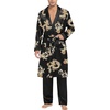 image:imageSWOMOG Mens Satin Robe with Pants Set Silky Kimono Bathrobe Lightweight Soft Sleepwear LoungewearBlack Dragon